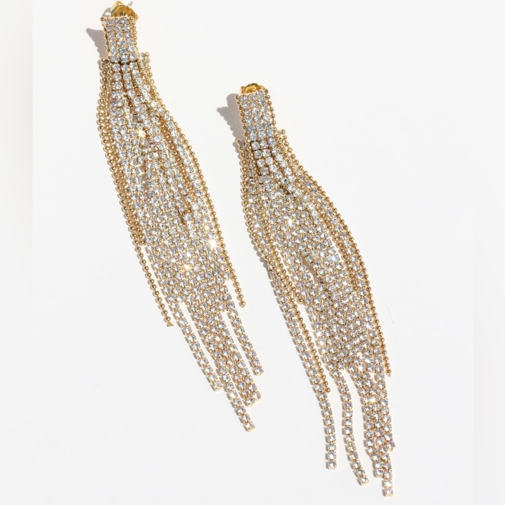 NEW Jackie Mack Adhara Limited Edition Gold Silver Chandelier Earrings